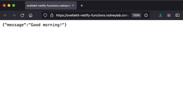 Using Netlify Functions with SvelteKit: test output for good morning function show stringifed J S O N object in browser. Object has a message field whose value is Good morning!. Enter passphrase (empty for no passphrase): Enter same passphrase again: . Paths to the public and private keys in ~/.ssh folder are also shown.